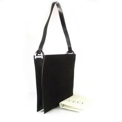 Gucci Suede Shoulder Bag Black 2 of 8