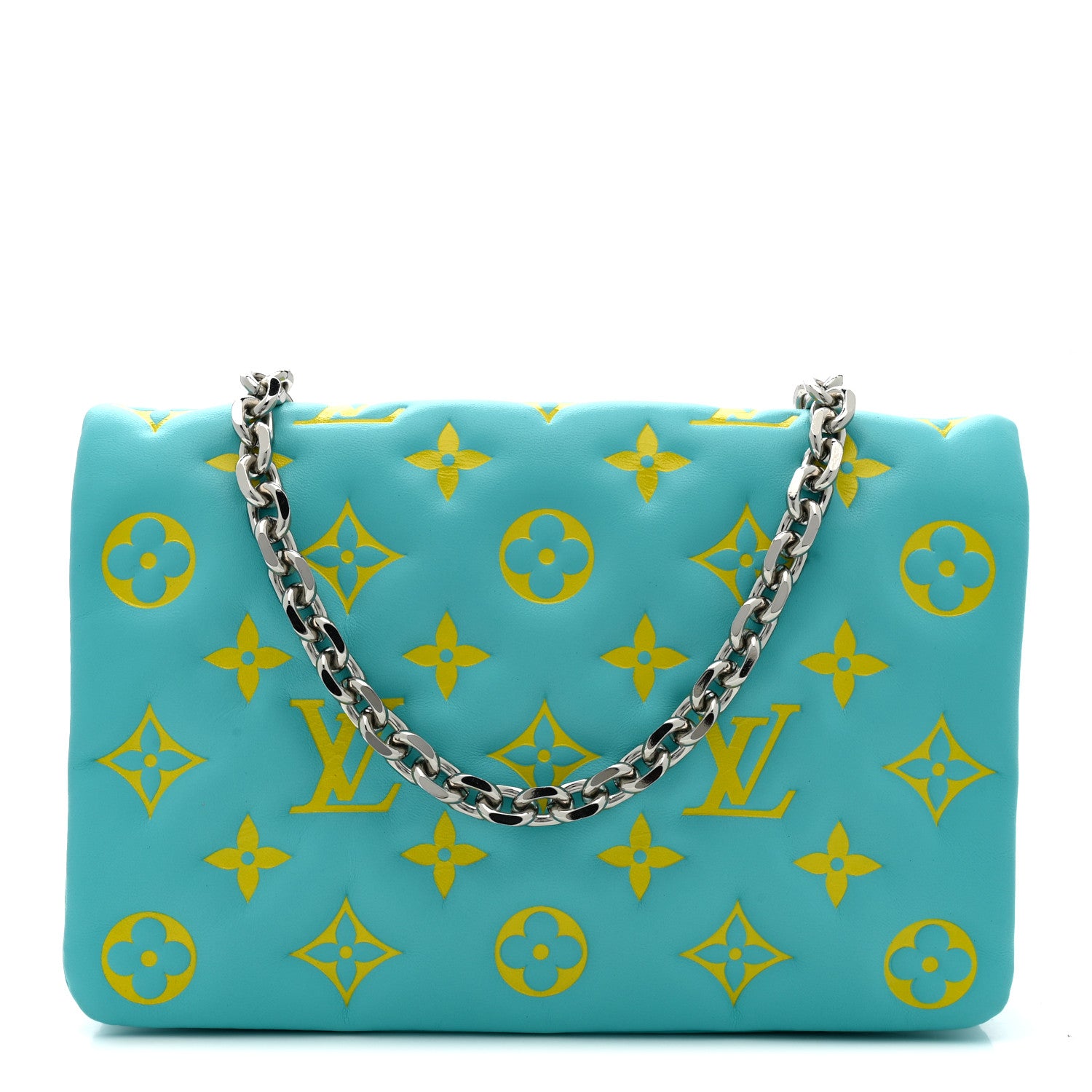 Louis Vuitton Lambskin Embossed Monogram Vuittamins Pochette Coussin Menthe Jaune 1 of 12