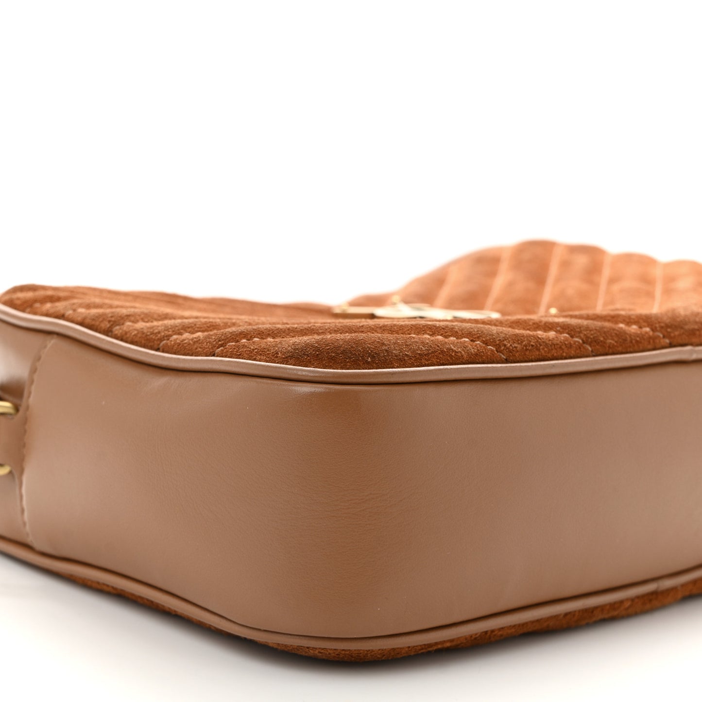 Suede Matelasse Monogram Lou Camera Bag Cinnamon