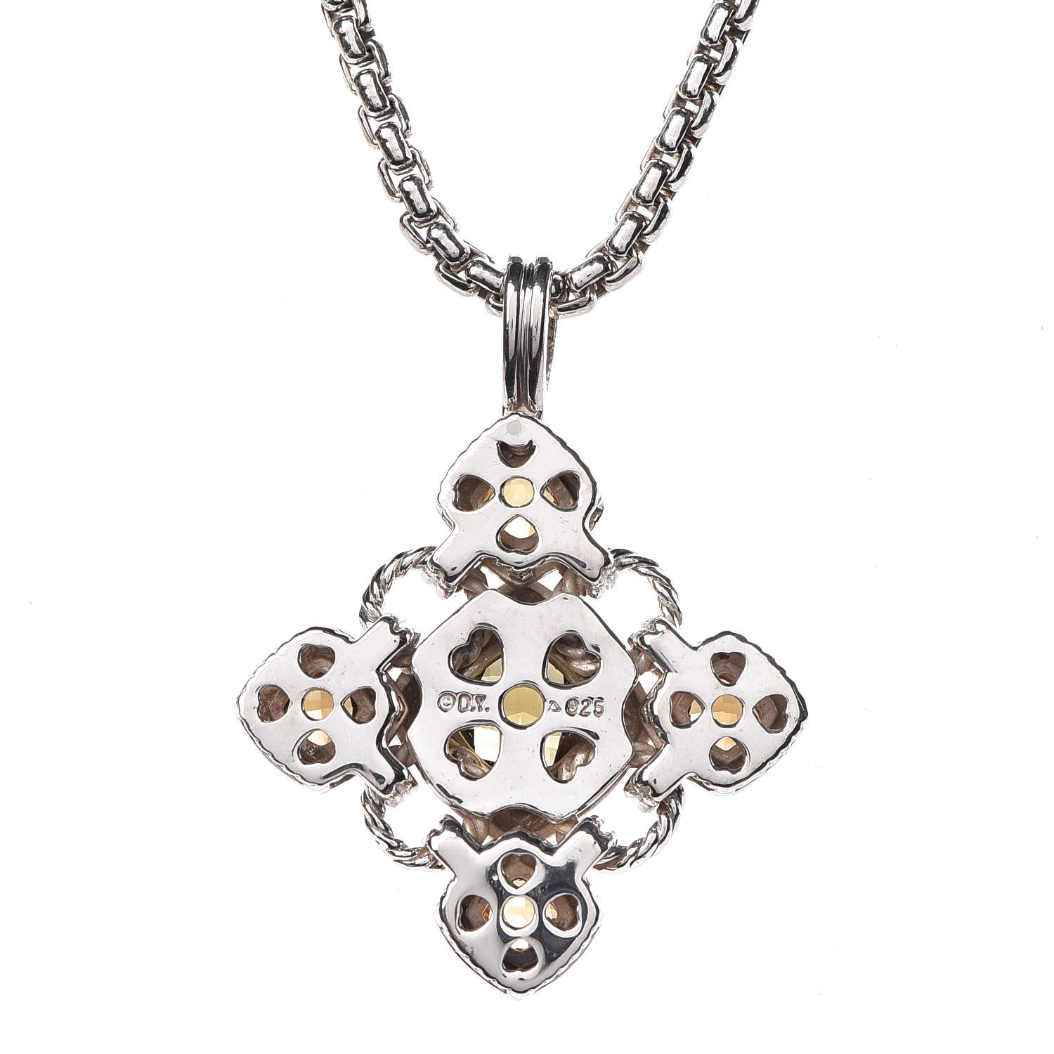 David Yurman Sterling Silver Citrine Quartz Renaissance Necklace 6 of 6
