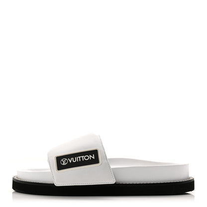 Louis Vuitton Calfskin Sunset Flat Mule Sandals 39 White 1 of 9