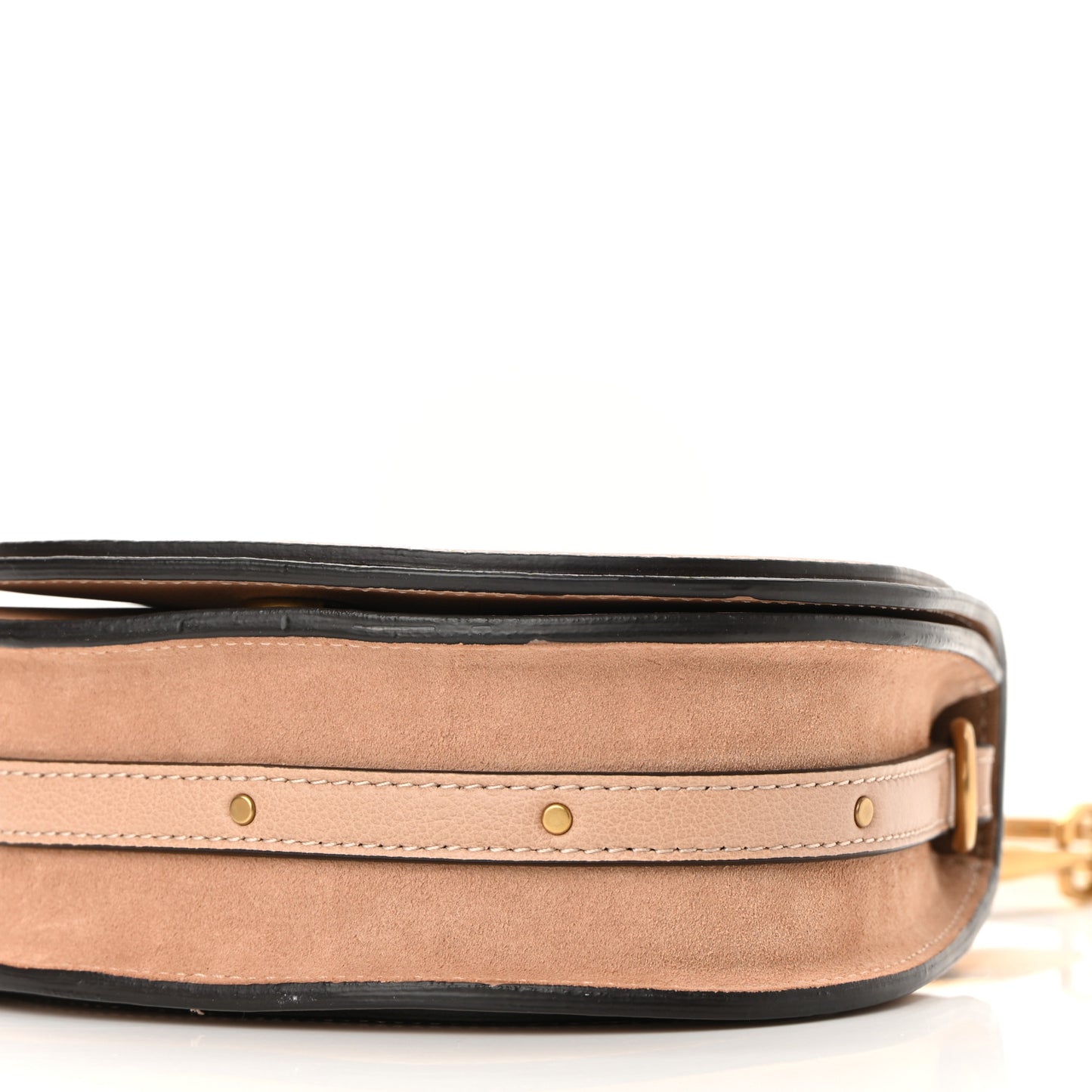 Calfskin Suede Small Nile Bracelet Bag Biscotti Beige