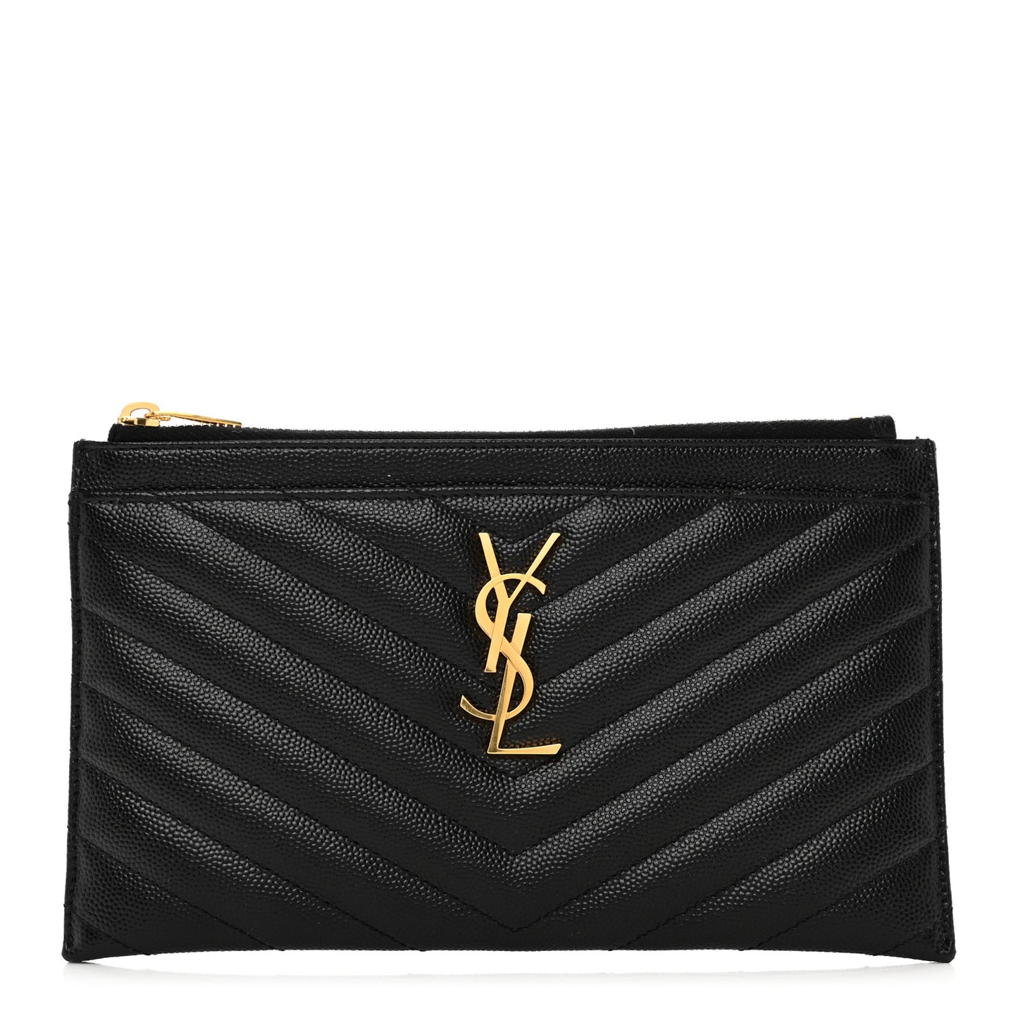 Grain De Poudre Chevron Monogram Bill Pouch Black