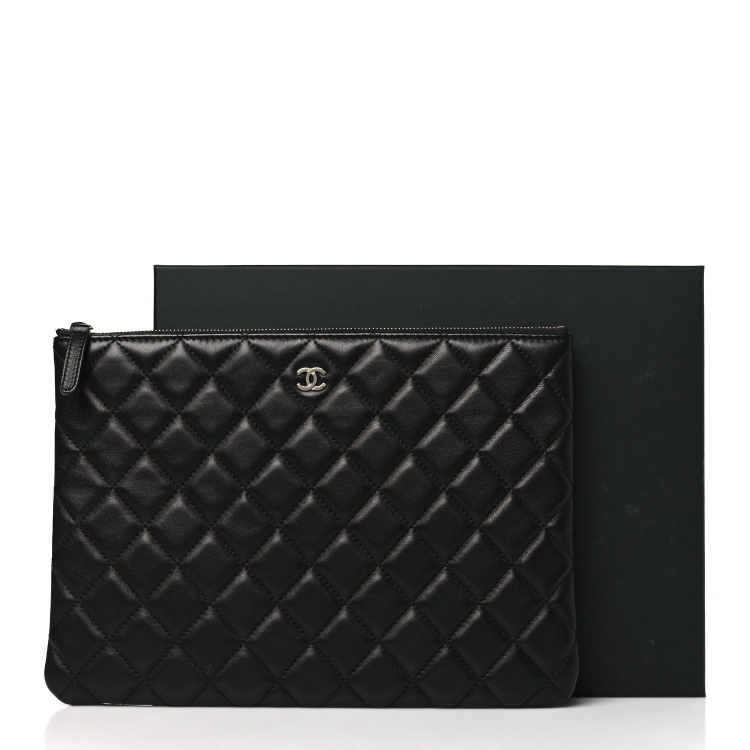 Chanel Lambskin Quilted Medium Cosmetic Case Black 11 of 11