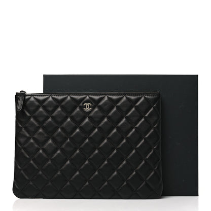 Chanel Lambskin Quilted Medium Cosmetic Case Black 11 of 11