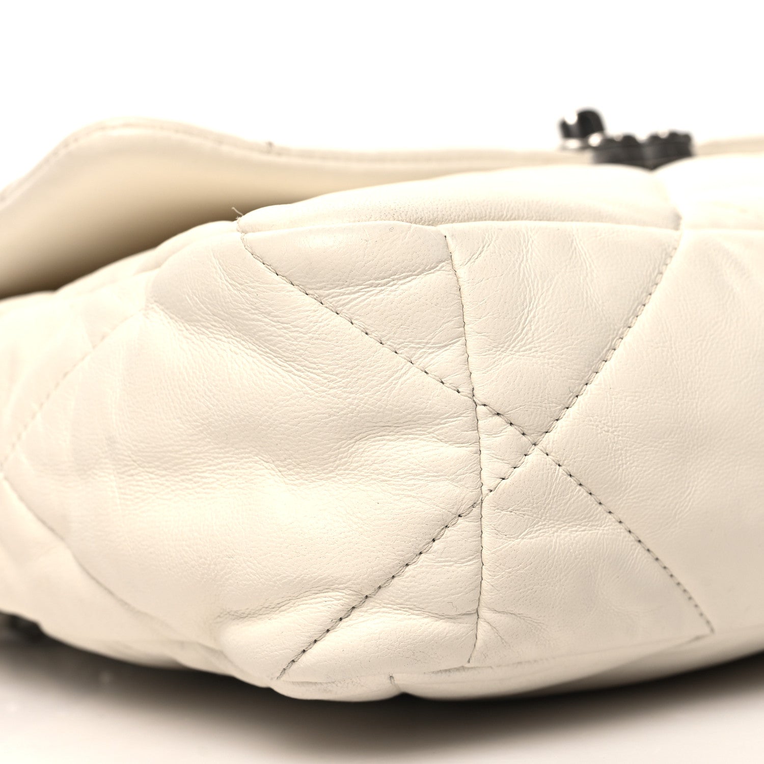 Chanel Goatskin Quilted Large 19 Flap White 9 of 14