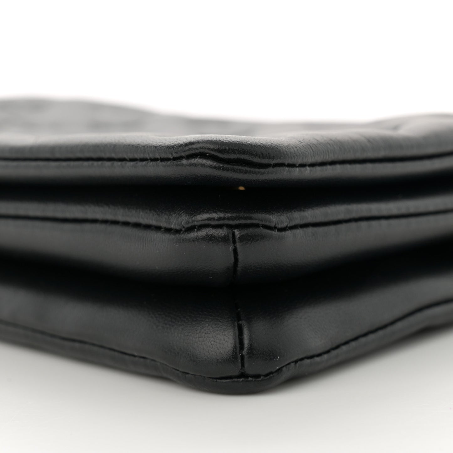Lambskin Embossed Monogram Pochette Coussin Black