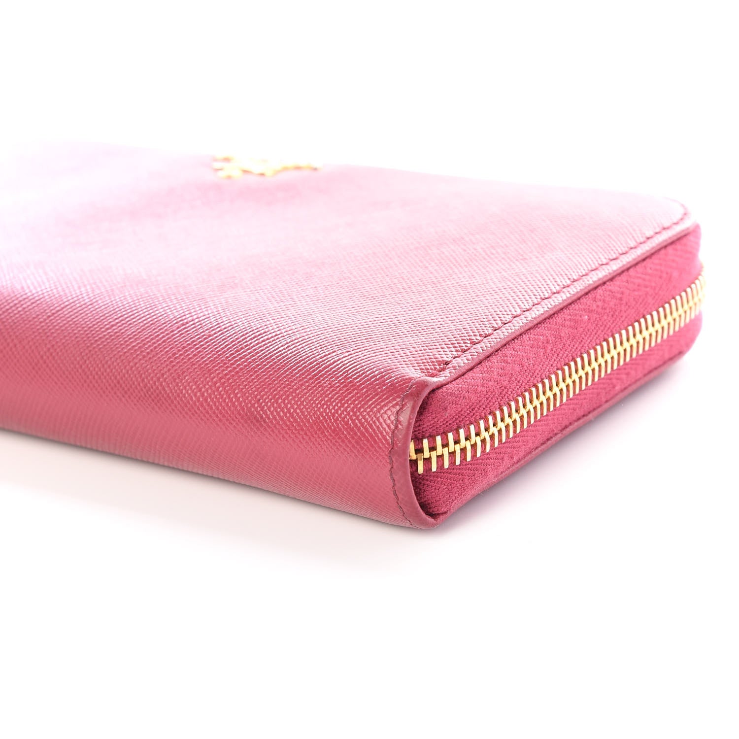 Prada Saffiano Zip Around Wallet Peonia 6 of 9