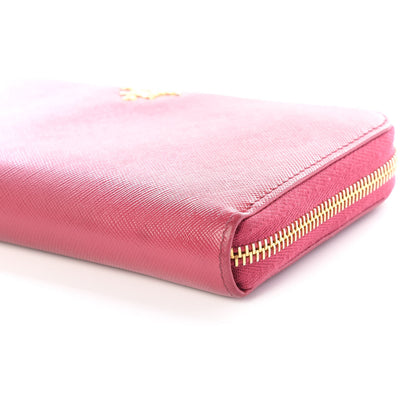 Prada Saffiano Zip Around Wallet Peonia 6 of 9