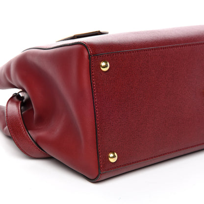 Fendi Vitello Elite Regular 2Jours Tote Rosso Scuro Ciliegia 5 of 9
