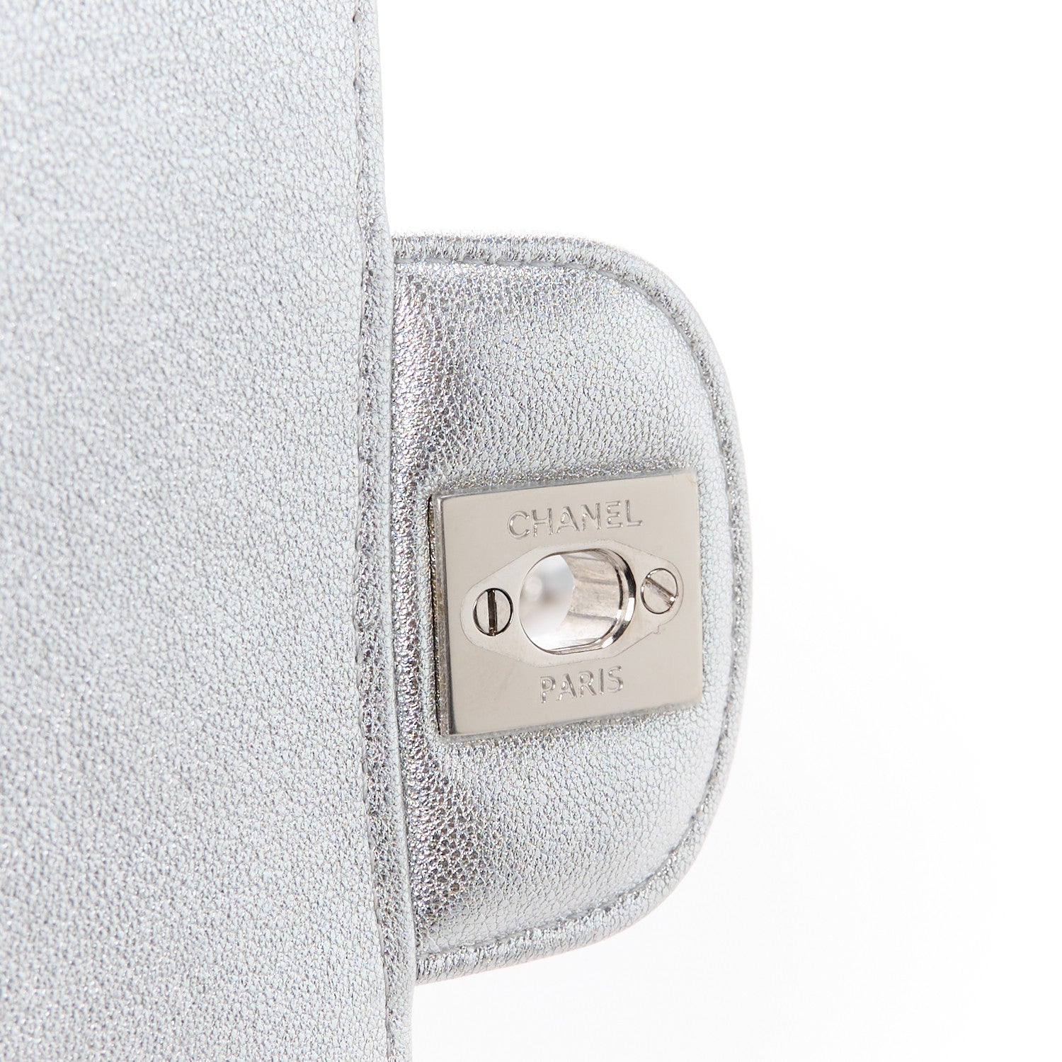 Chanel Metallic Lambskin Quilted Mini Rectangular Flap Silver 7 of 13