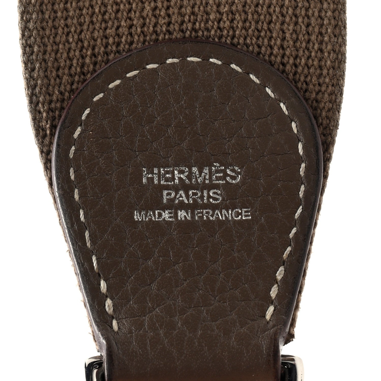 Hermes Toile Taurillon Clemence Evelyne PM Shoulder Strap Etoupe 3 of 3