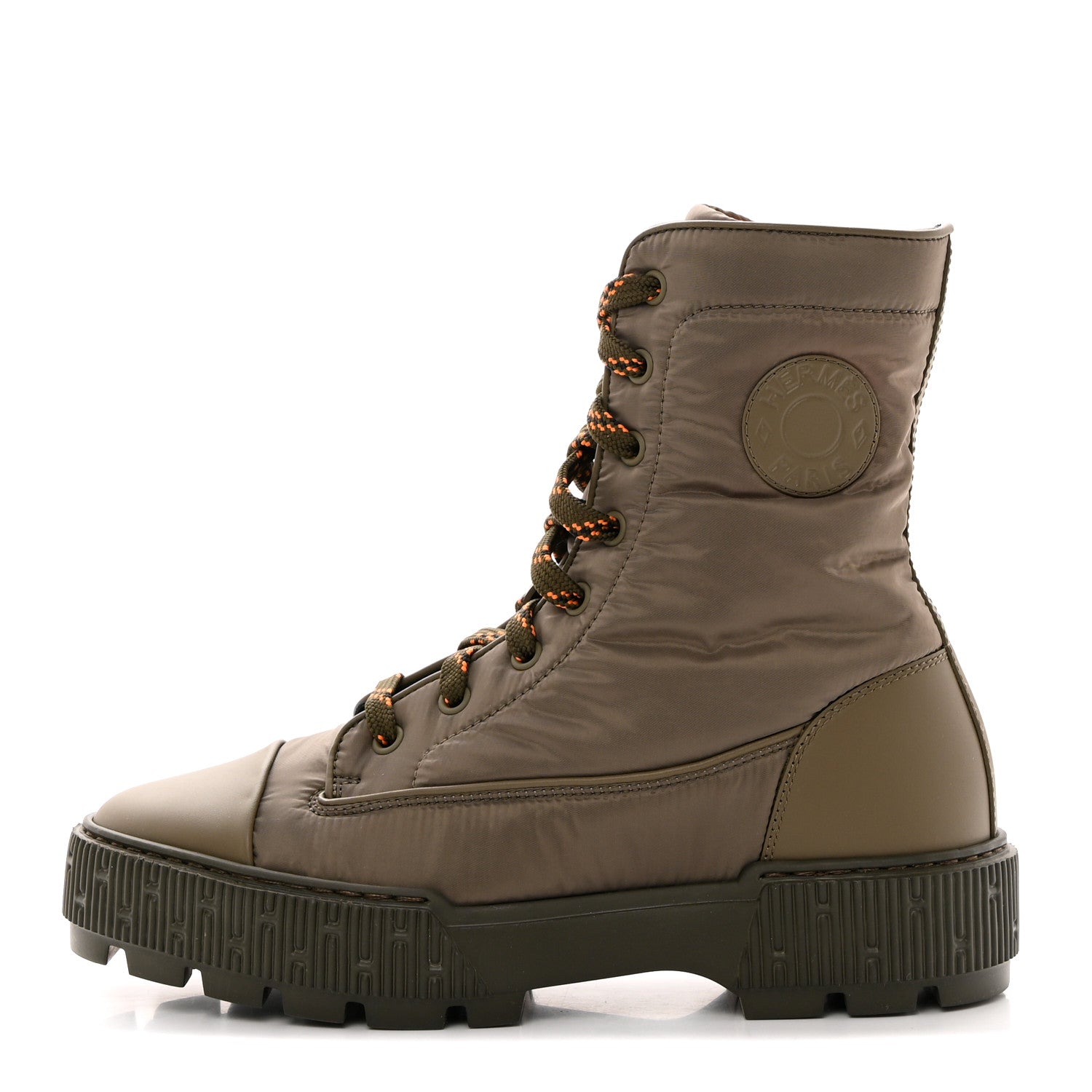 Hermes Calfskin Parachute Fresh Ankle Boots 37 Khaki 1 of 10
