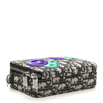 Christian Dior X KENNY SCHARF Oblique Canvas Embroidered Patches Crossbody Charcoal 3 of 10