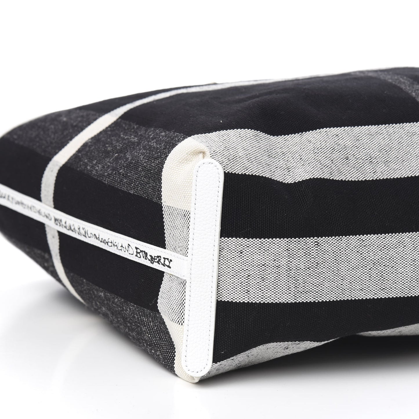 Coated Canvas Mega Check Medium Doodle Tote Black White