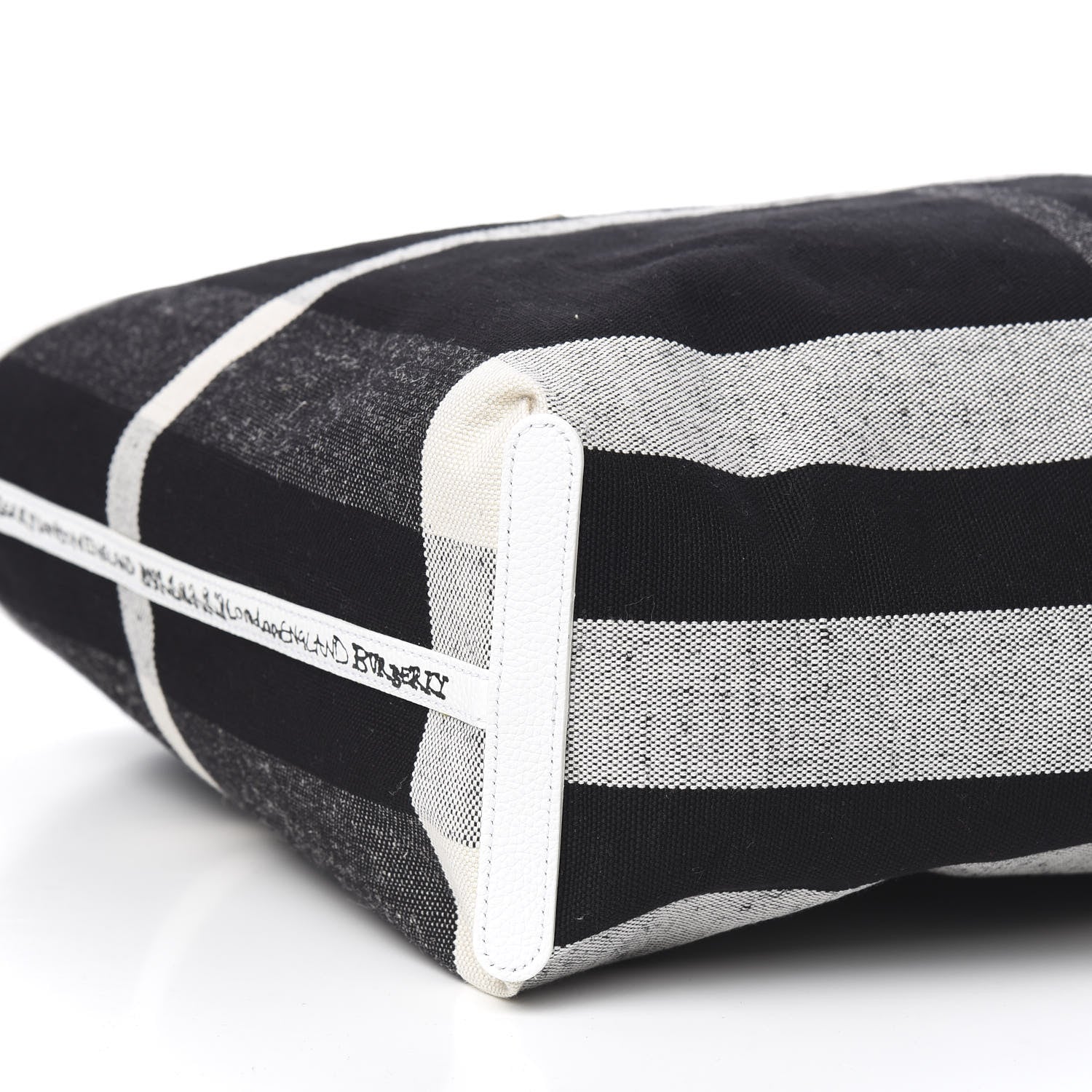 Burberry Coated Canvas Mega Check Medium Doodle Tote Black White 13 of 14
