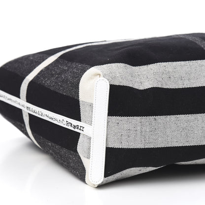 Burberry Coated Canvas Mega Check Medium Doodle Tote Black White 13 of 14