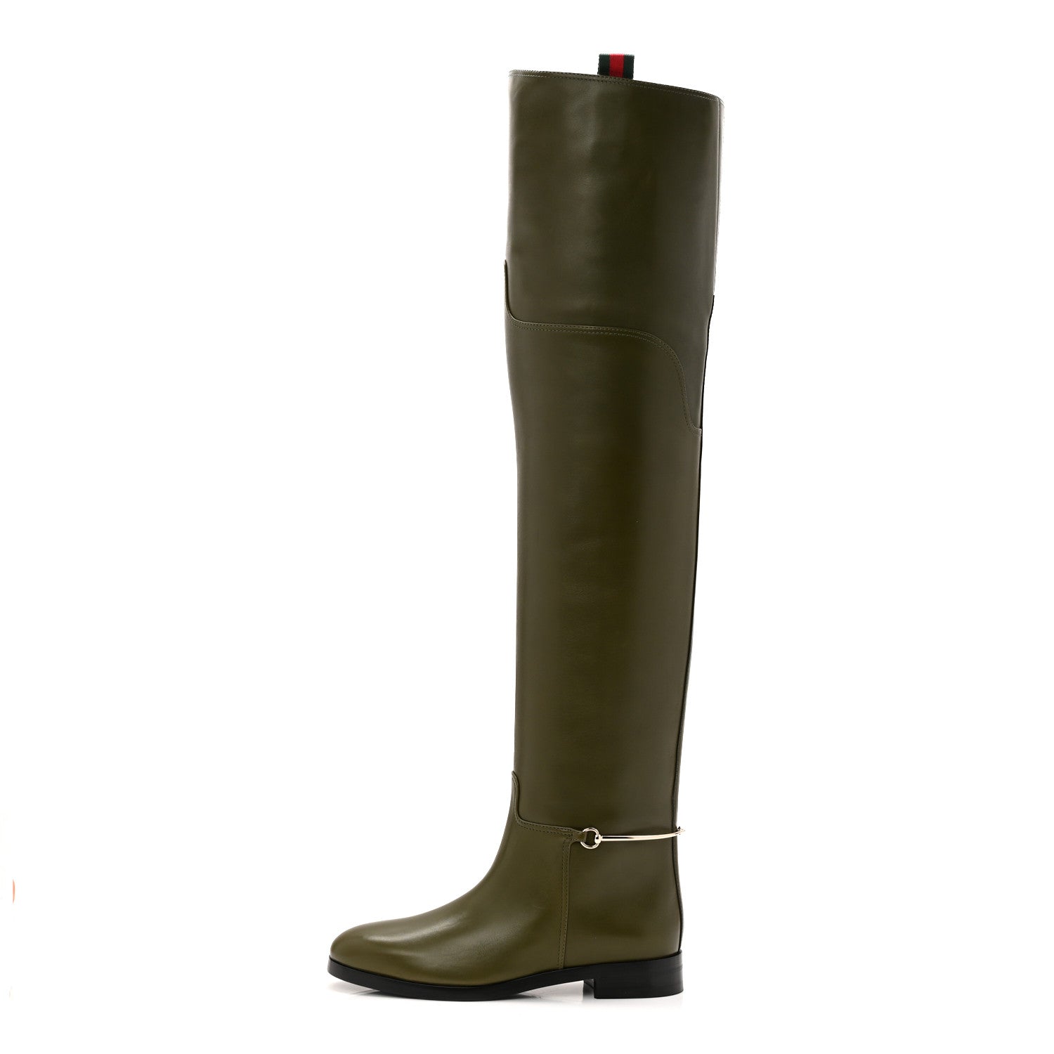 Gucci Marot Lux Slim Horsebit Over The Knee 38 Luscious Green 1 of 10