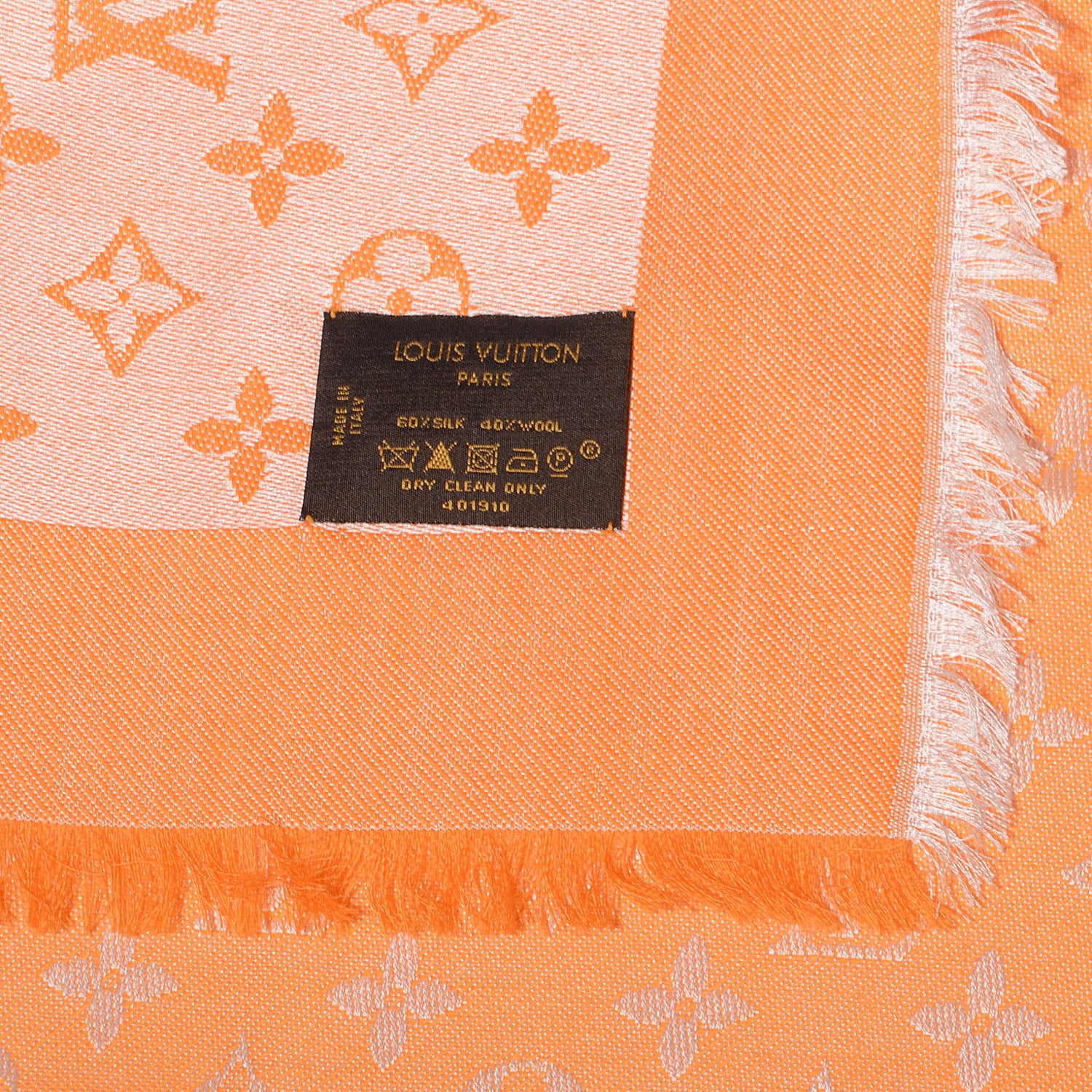 Louis Vuitton Wool Silk Monogram Denim Shawl Piment 4 of 5