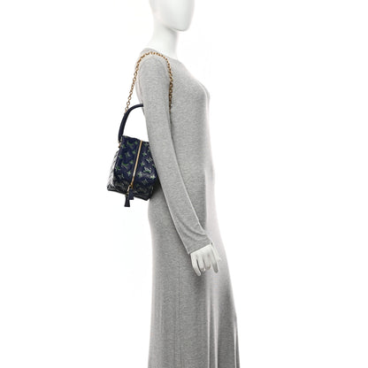 Louis Vuitton Lambskin Embossed Monogram Square Bag Blue Green 2 of 9