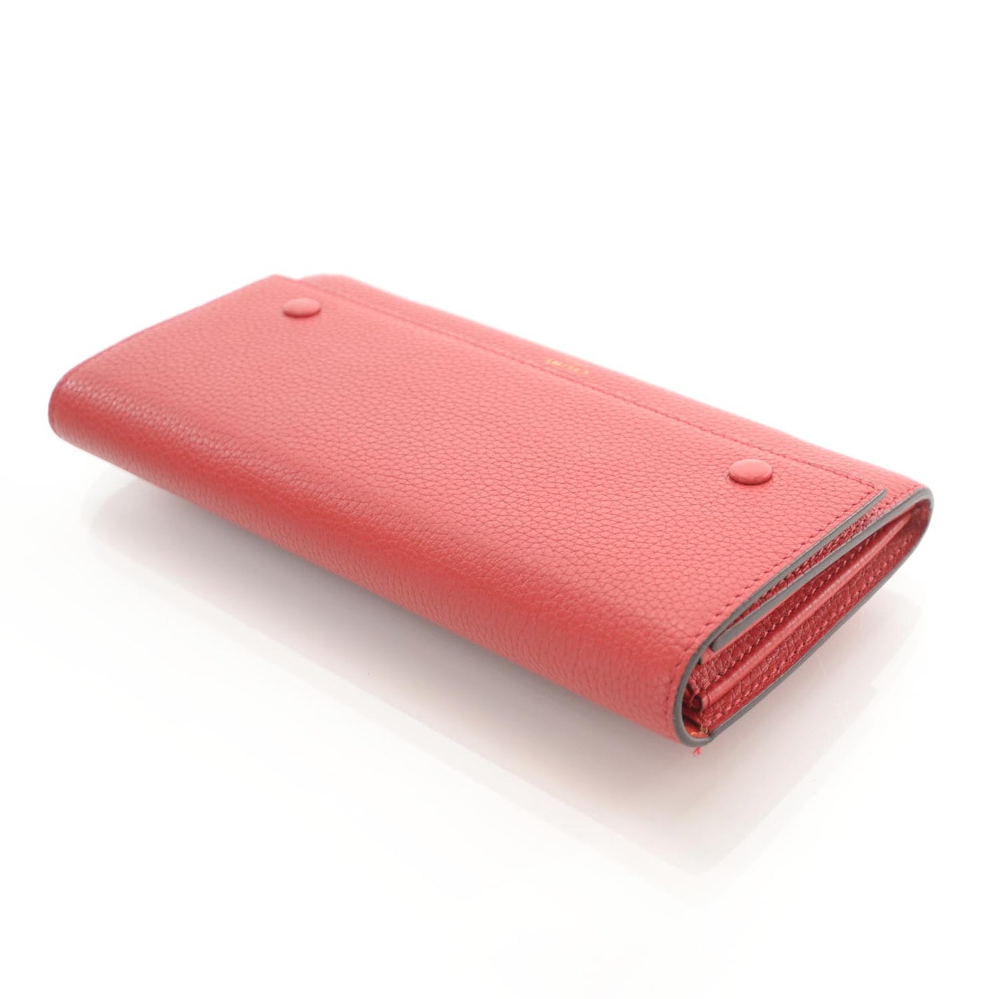 Grained Calfskin Continental Wallet Red