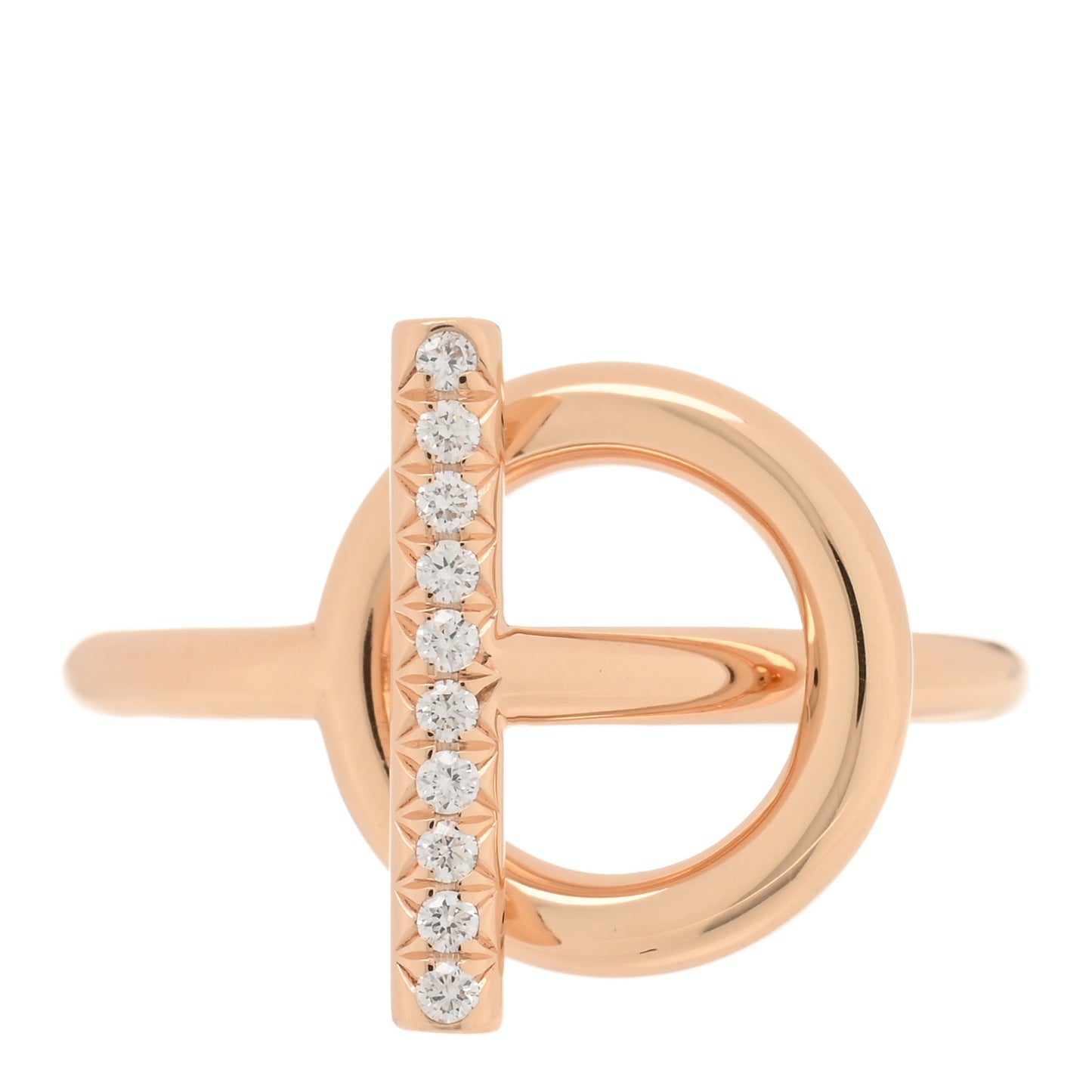 18K Rose Gold Diamond PM Echappee Ring 49 5