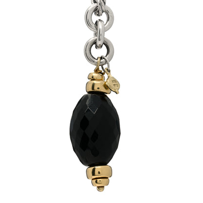 David Yurman Sterling Silver 18K Yellow Gold Black Onyx Figaro Chain Wrap Necklace 3 of 3