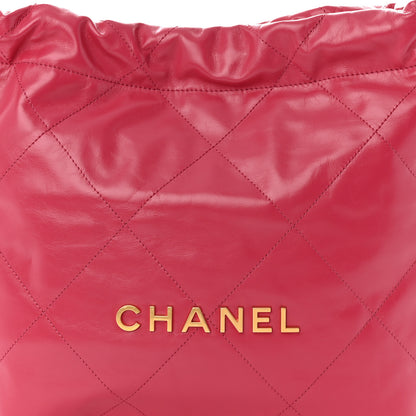 Chanel Shiny Calfskin Quilted Small Chanel 22 Fuchsia 9 of 11