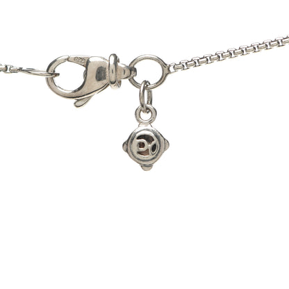 David Yurman Sterling Silver Diamond Sculpted Cable Disc Necklace 4 of 5