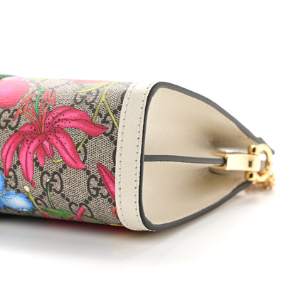 Gucci GG Supreme Monogram Flora Web Small Ophidia Chain Shoulder Bag White 9 of 9