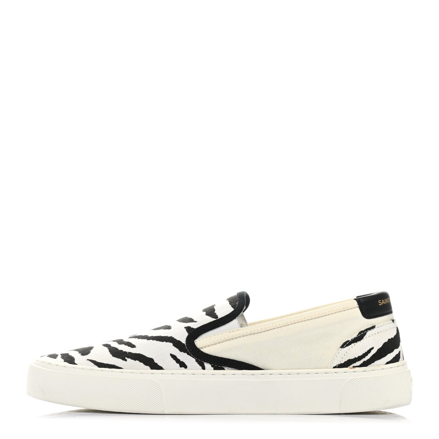 Canvas Zebra Mens Venice Slip On Sneakers 43 Black White