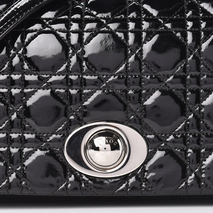 Christian Dior Patent Lambskin Cannage Rendezvous Flap Black 10 of 12