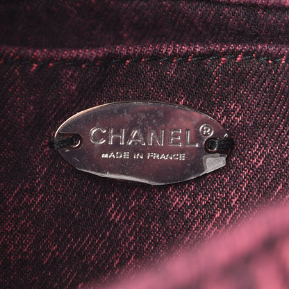 Chanel Washed Denim Quilted Small Denimpression Flap Red Black 6 of 9