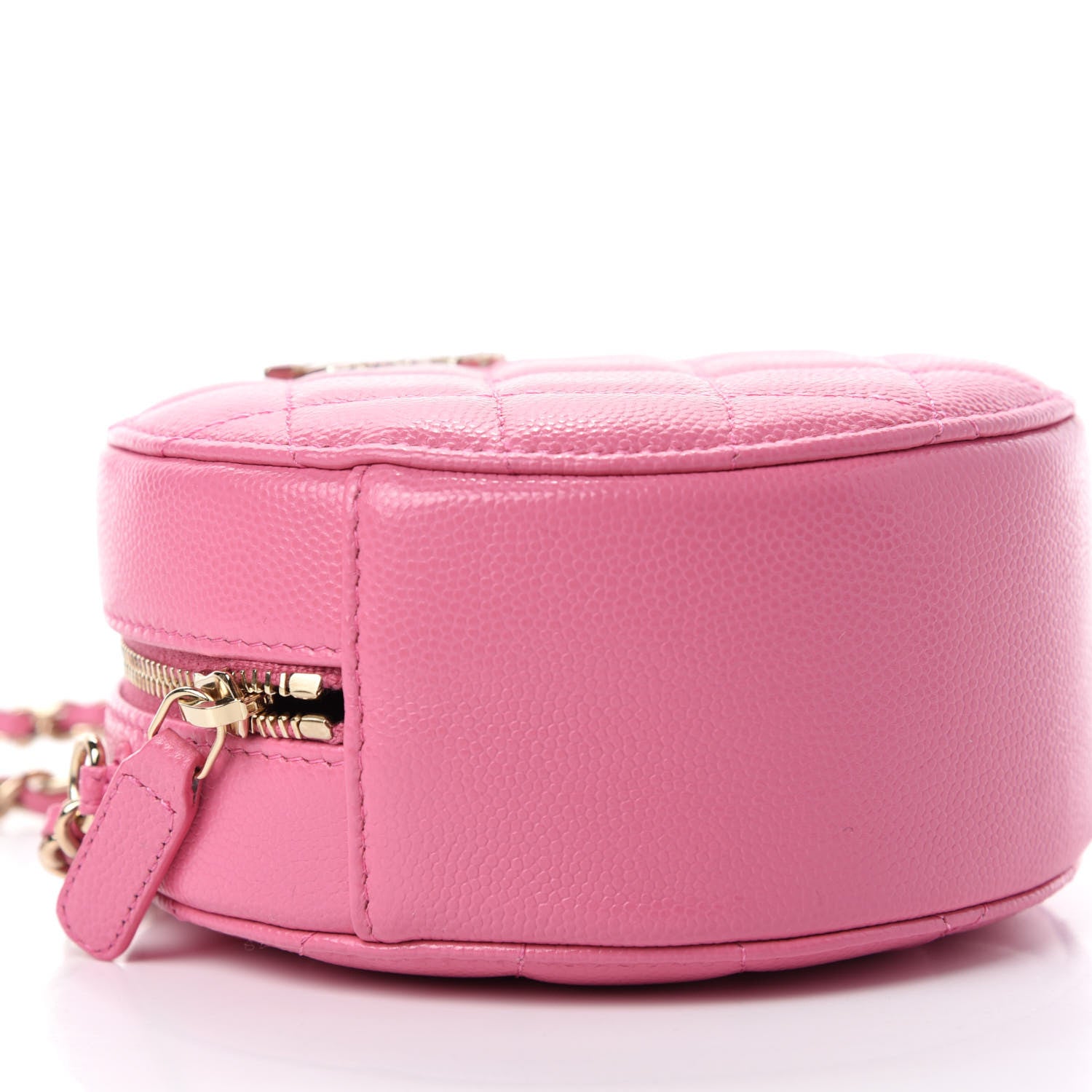 Chanel Caviar Quilted Gripoix CC Round Clutch With Chain Pink 6 of 11