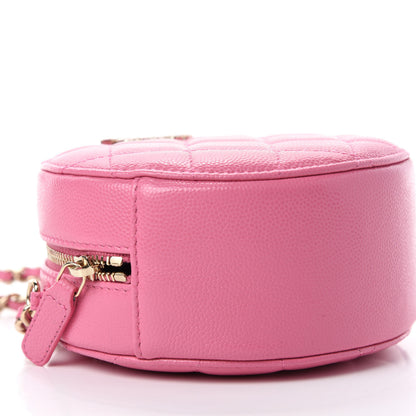 Chanel Caviar Quilted Gripoix CC Round Clutch With Chain Pink 6 of 11