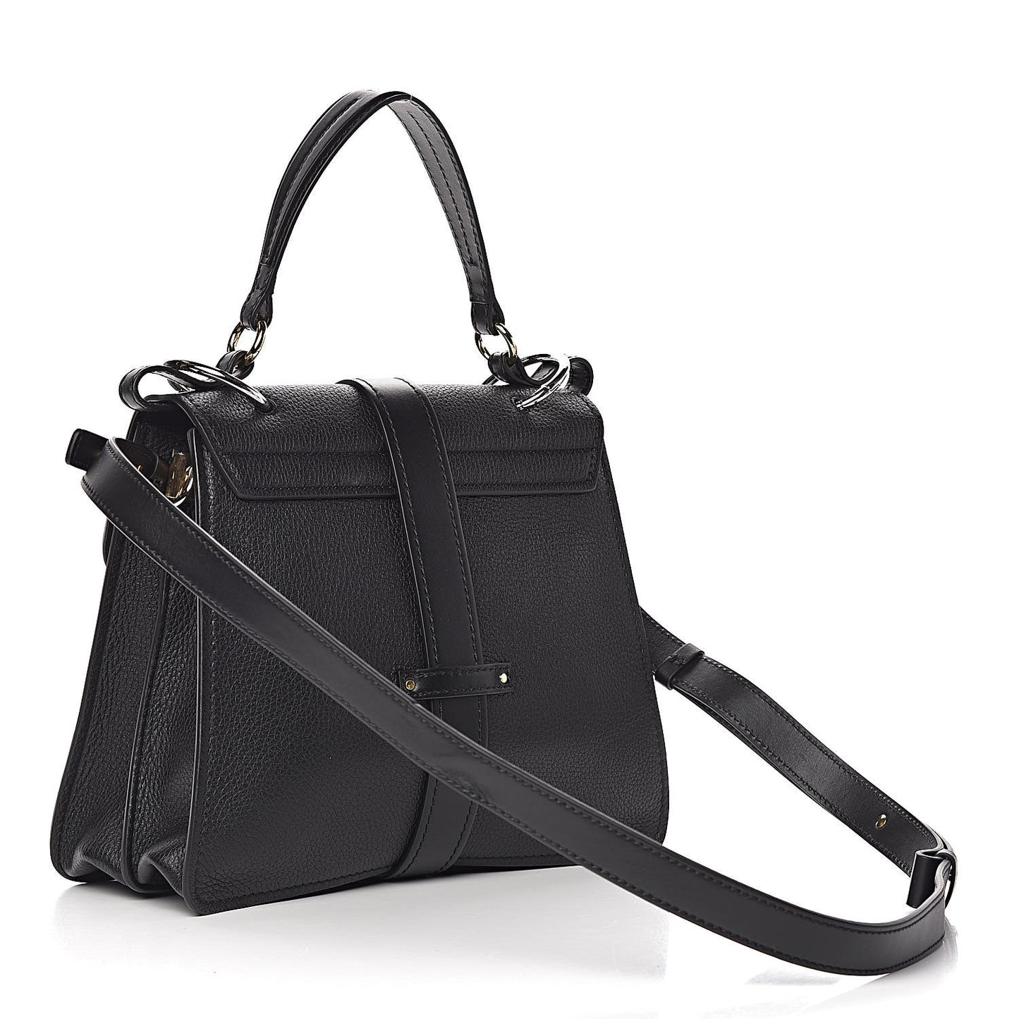 Grained Calfskin Medium Aby Day Shoulder Bag Black