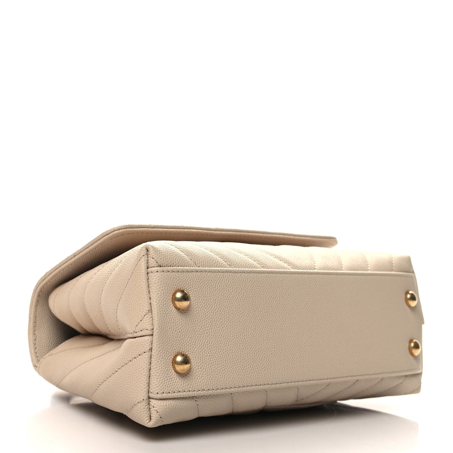 Caviar Lizard Chevron Quilted Mini Coco Handle Flap Ivory