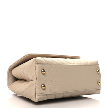 Chanel Caviar Lizard Chevron Quilted Mini Coco Handle Flap Ivory 4 of 10