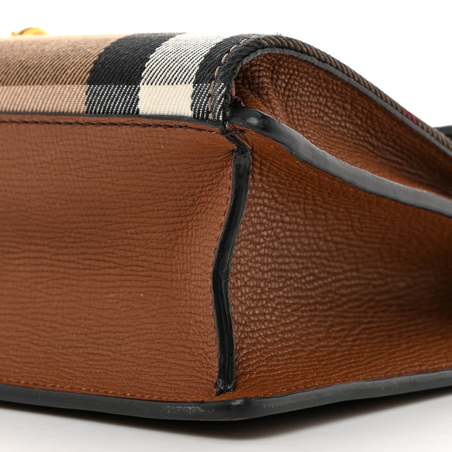 Burberry Derby Calfskin House Check Small Macken Crossbody Bag Tan 11 of 11