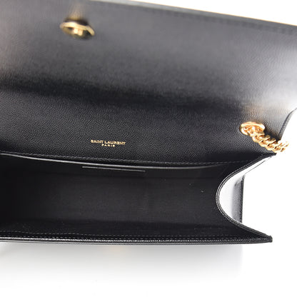 Saint Laurent Grain De Poudre Medium Classic Monogram Kate Satchel Black 4 of 9