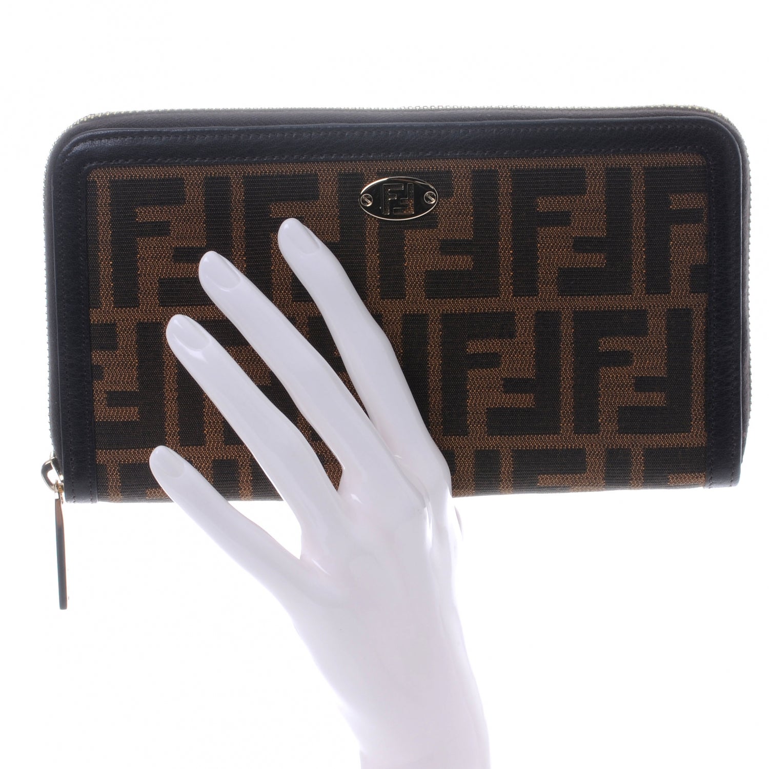 Fendi Zucca Zip Around Wallet Tobacco 2 of 8