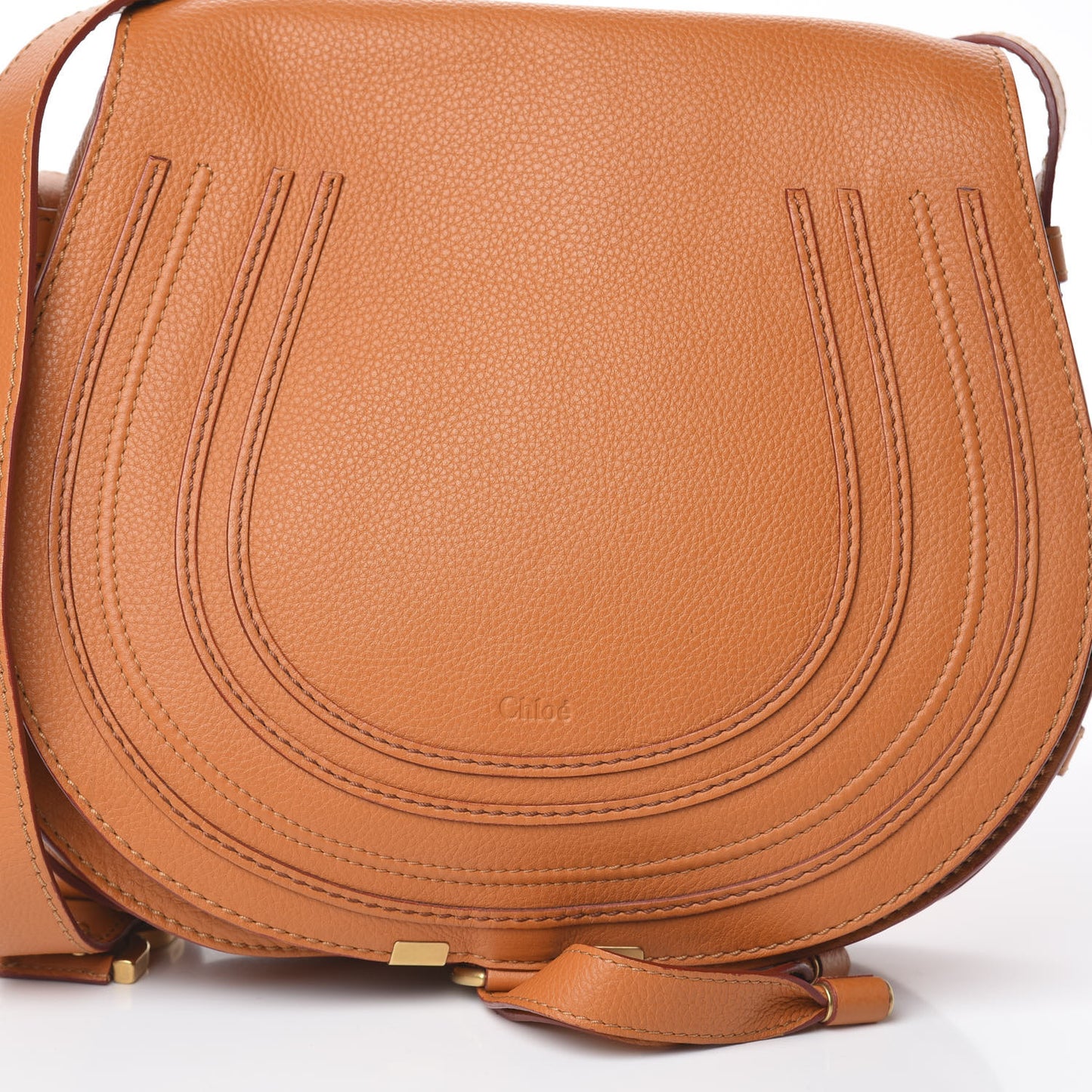 Calfskin Medium Marcie Round Crossbody Bag Indian Summer