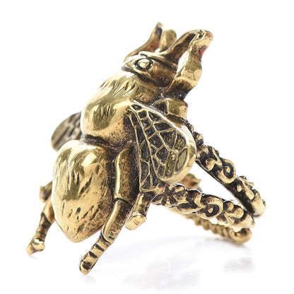 Gucci Metal Enamel Bee Ring 6.5 Aged Gold 3 of 7