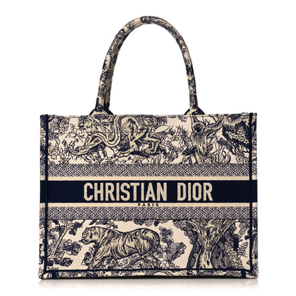 Christian Dior Canvas Embroidered Medium Dioriviera Toile De Jouy Book Tote Blue 1 of 10