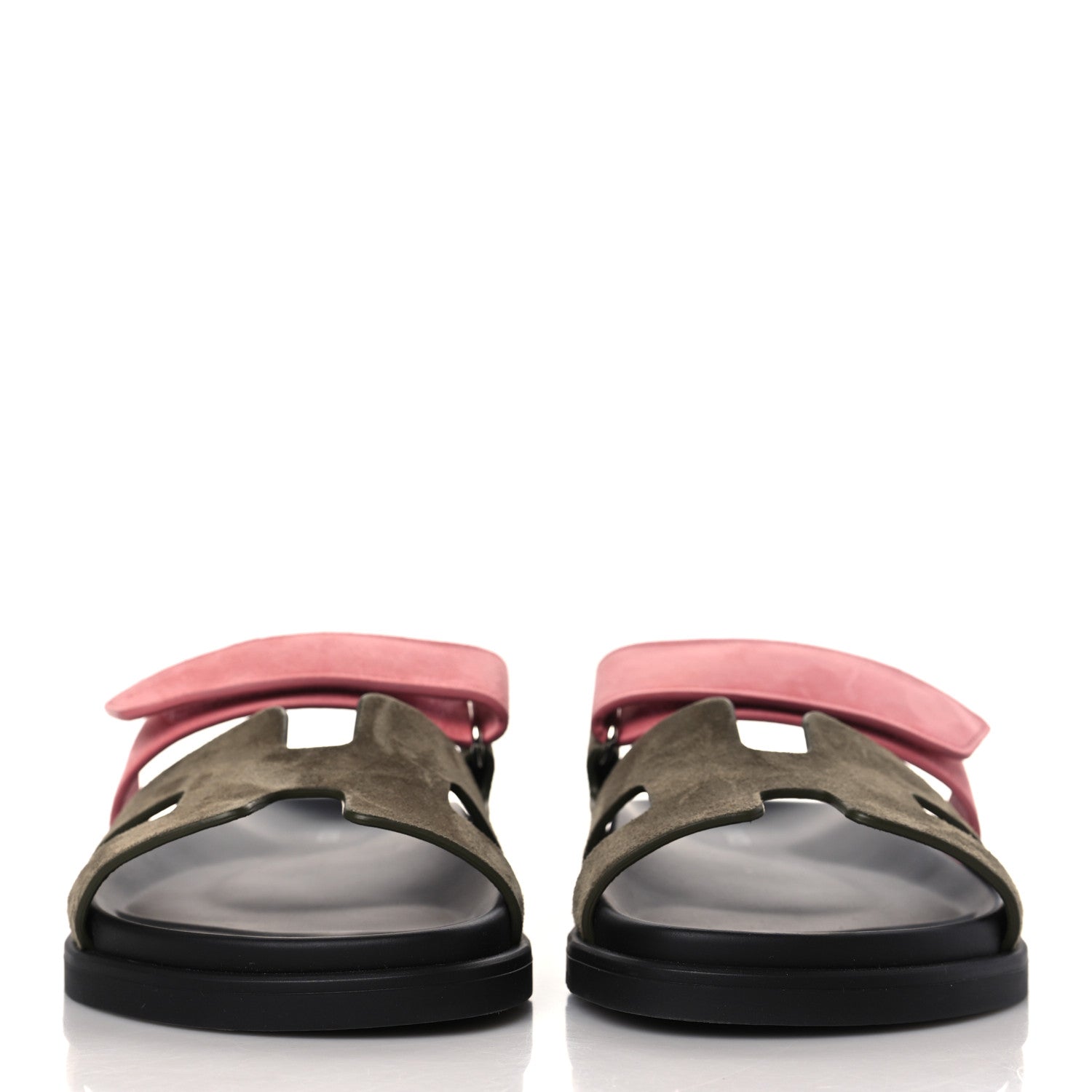 Hermes Suede Goatskin Womens Chypre Sandals 38 Toundra Rose Du Desert 2 of 9
