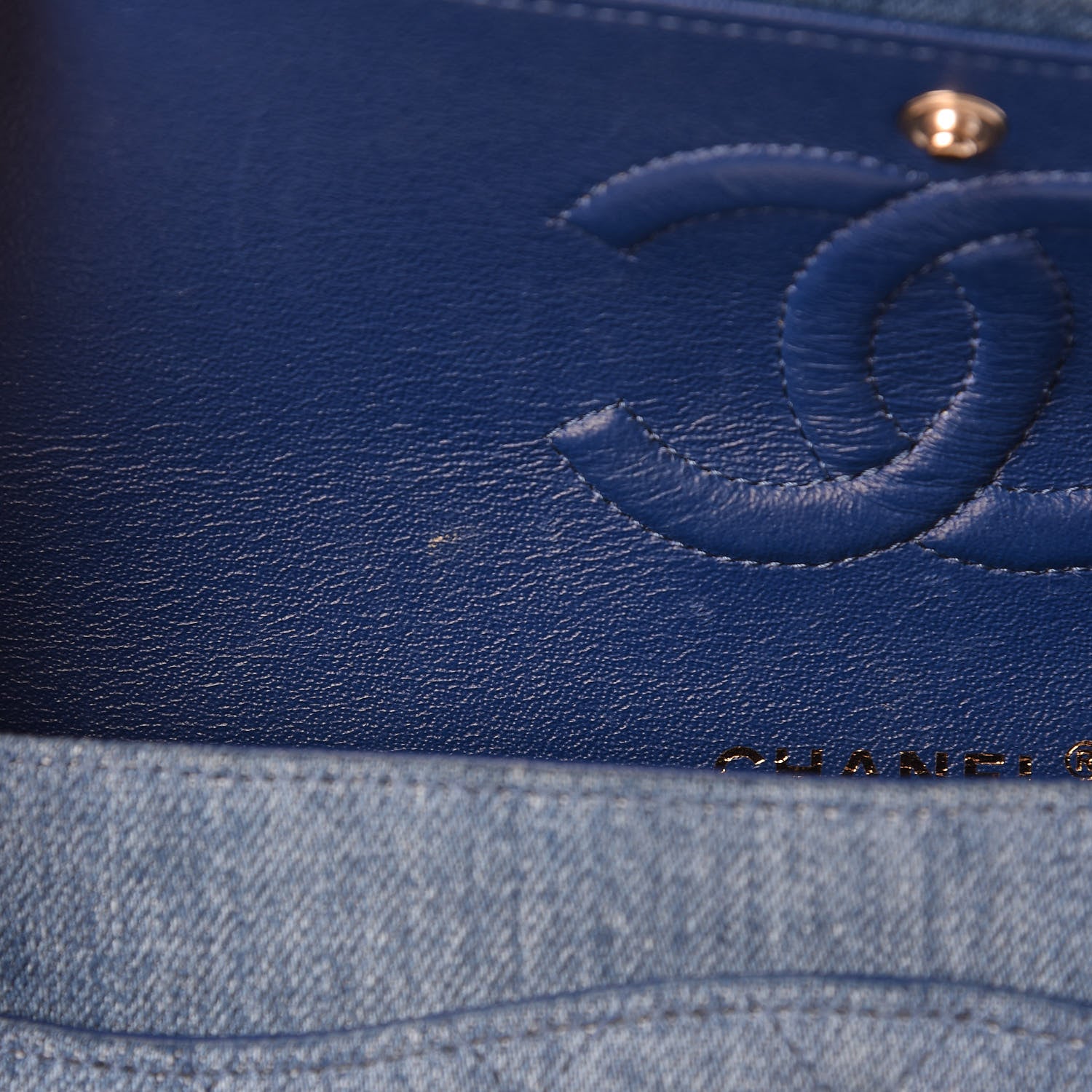 Chanel Denim Quilted Medium Double Flap Blue 13 of 13