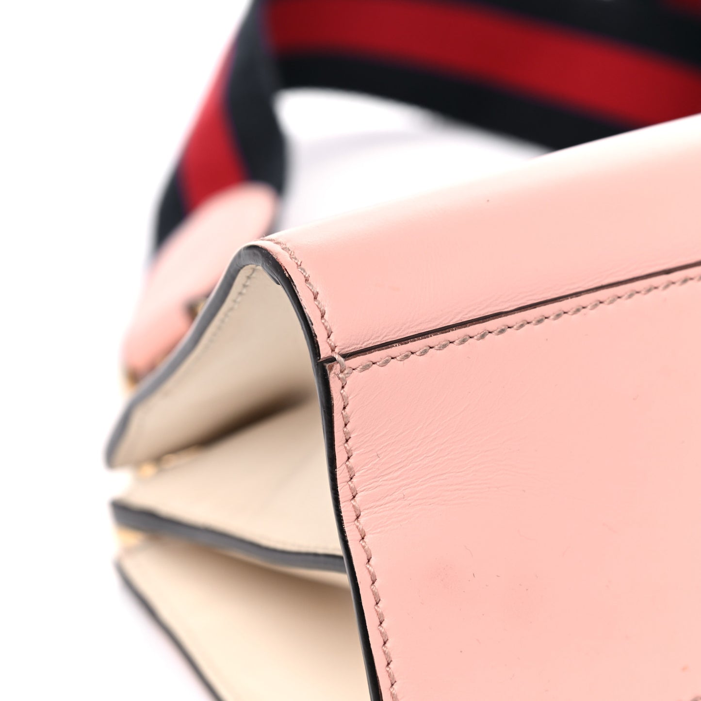 Nappa Bamboo Web Mini Nymphaea Top Handle Bag Perfect Pink Mystic White