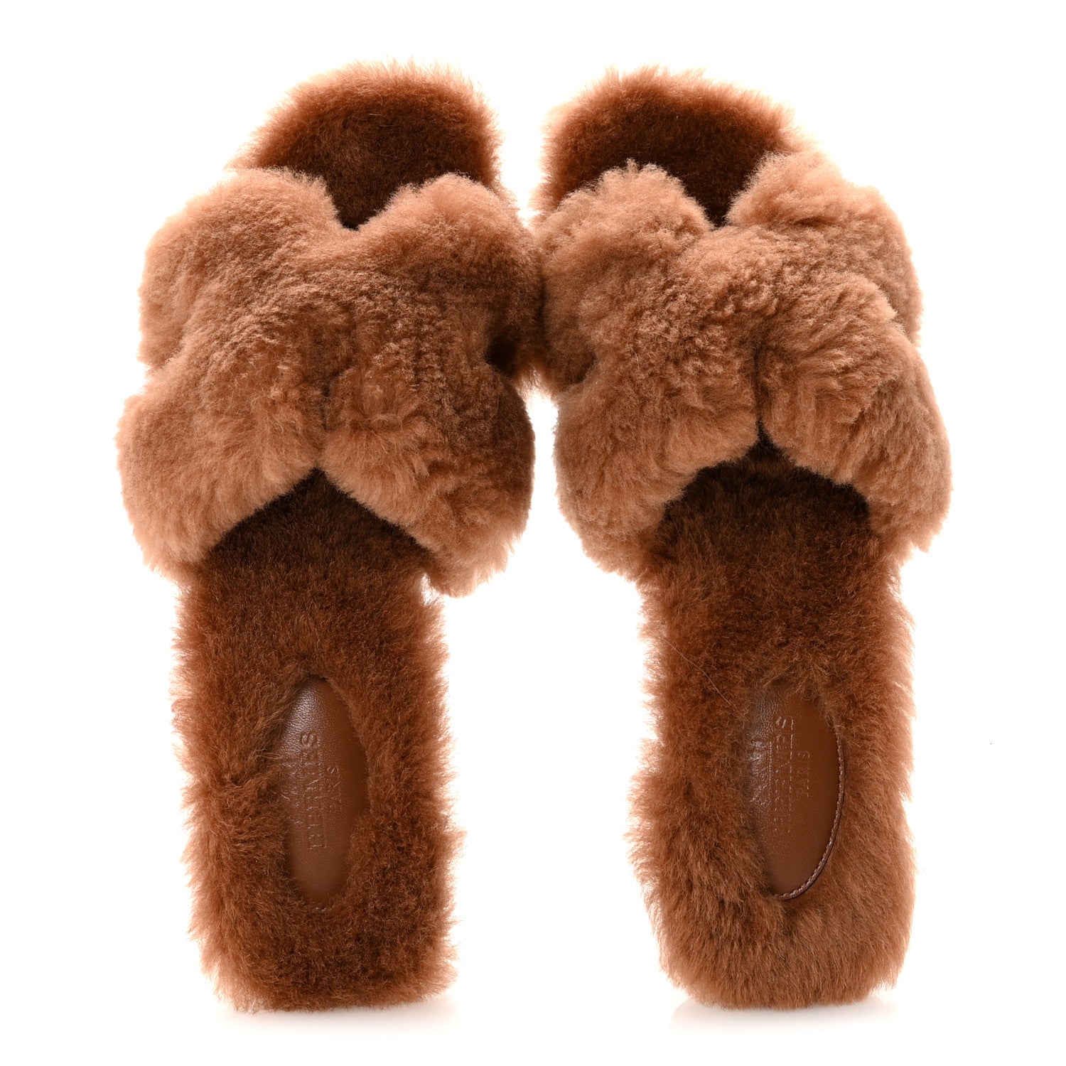 Hermes Woolskin Oran Sandals 37 Naturel 2 of 8