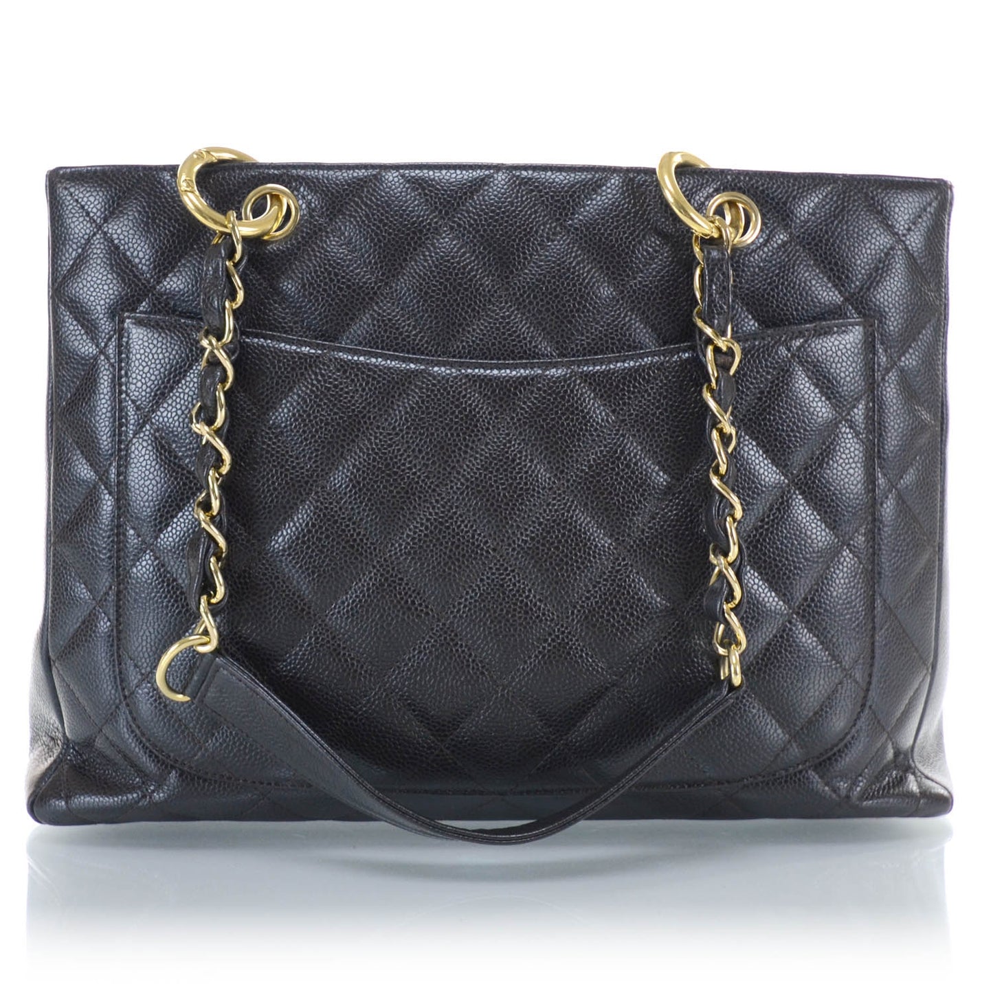 Caviar Grand Shopping Tote GST Dark Brown GHW