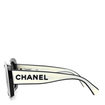 Chanel Acetate Sunglasses 71414 Black White 4 of 7